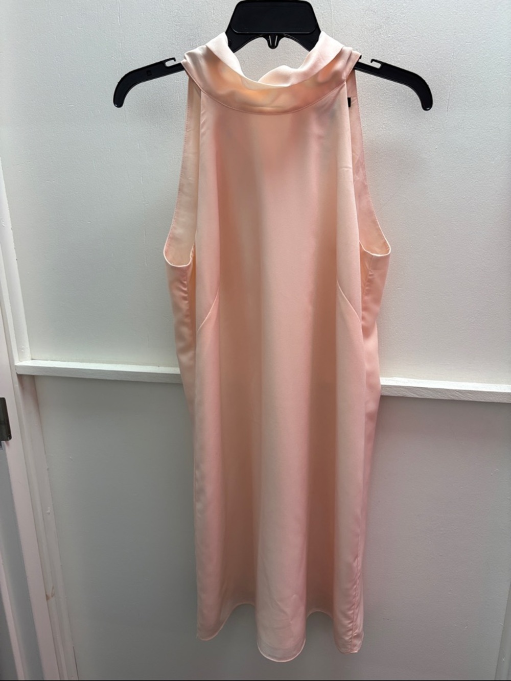 Banana Republic Sleeveless High-Neck Shift Dress in Pale Peach